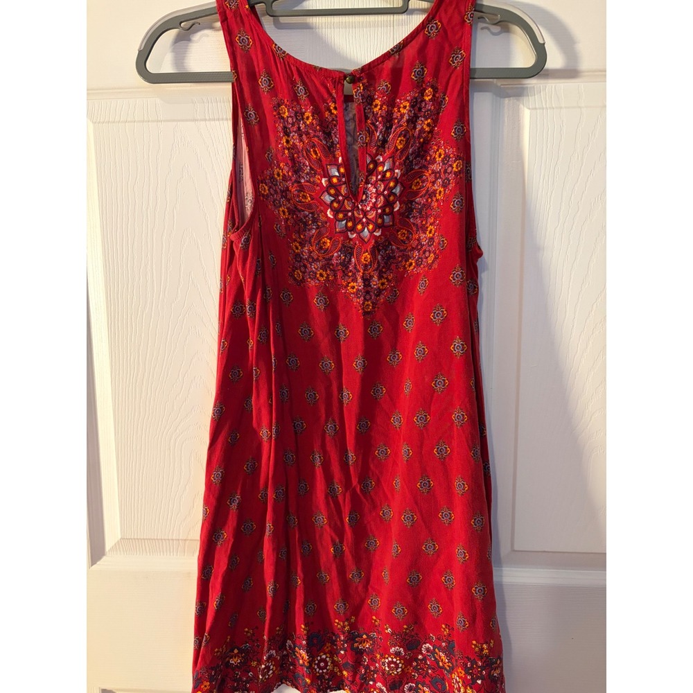 Taylor & Sage Red Boho Medallion Print Sleeveless Mini Dress Large TD2257-146A - Picture 3 of 5